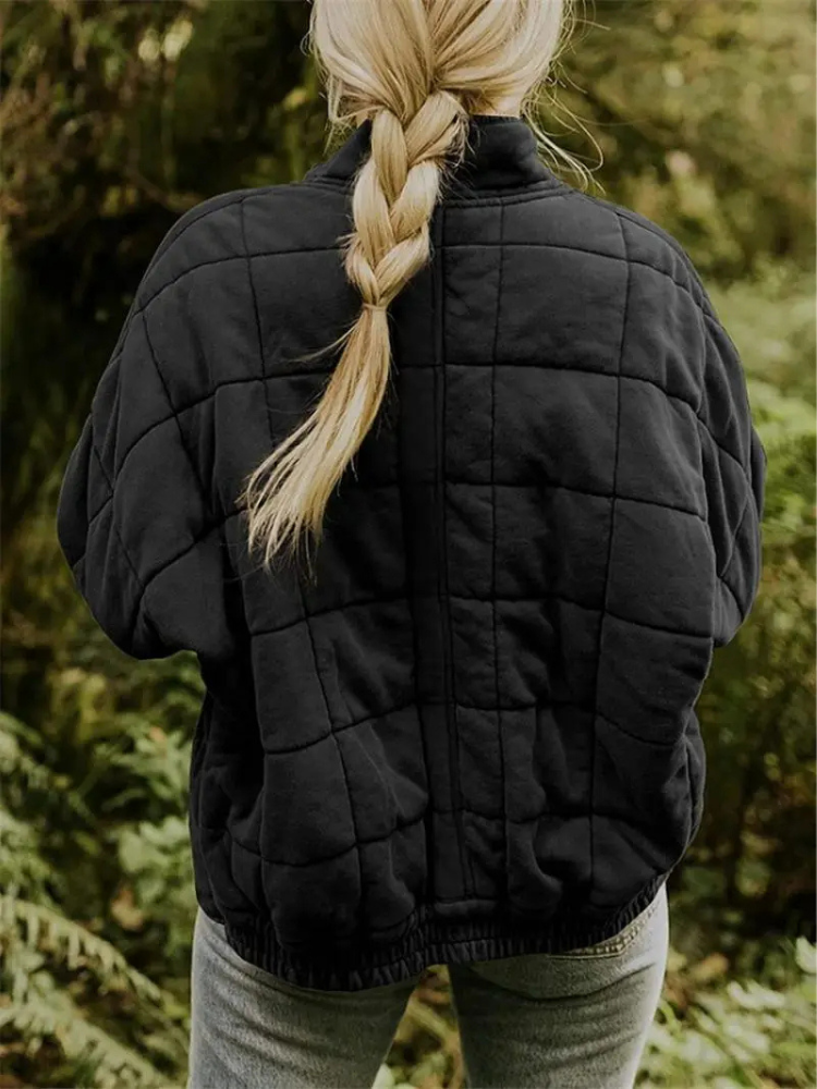 Oversized Padded Intermediate Jacket - Eliza-Dark grey-S-Nora Luxe