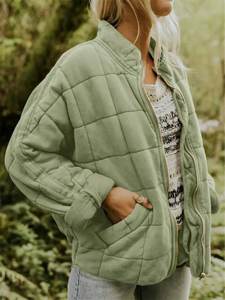 Oversized Padded Intermediate Jacket - Eliza-Green-S-Nora Luxe