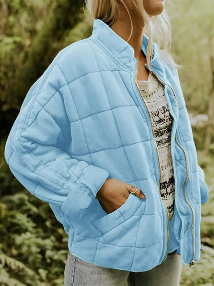 Oversized Padded Intermediate Jacket - Eliza-Light blue-S-Nora Luxe