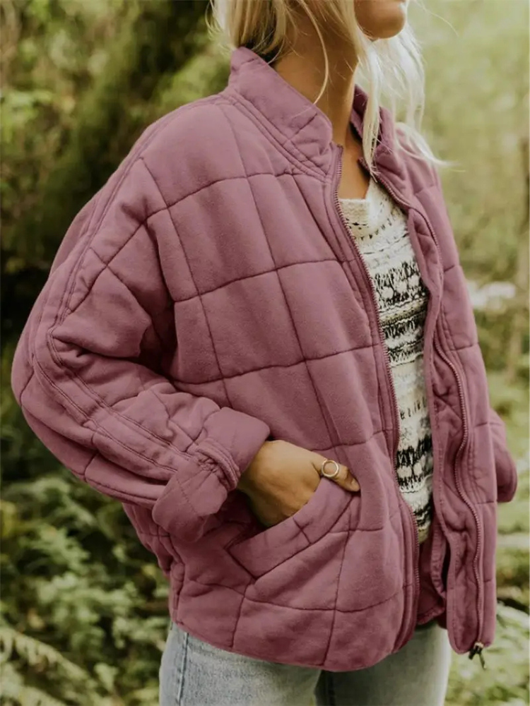 Oversized Padded Intermediate Jacket - Eliza-Pink-S-Nora Luxe