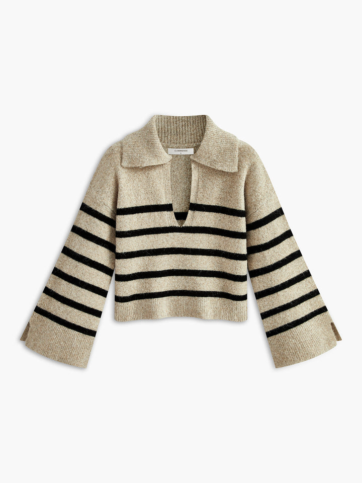 Oversized Striped Sweater for Women - Celina-Beige-XS-Nora Luxe