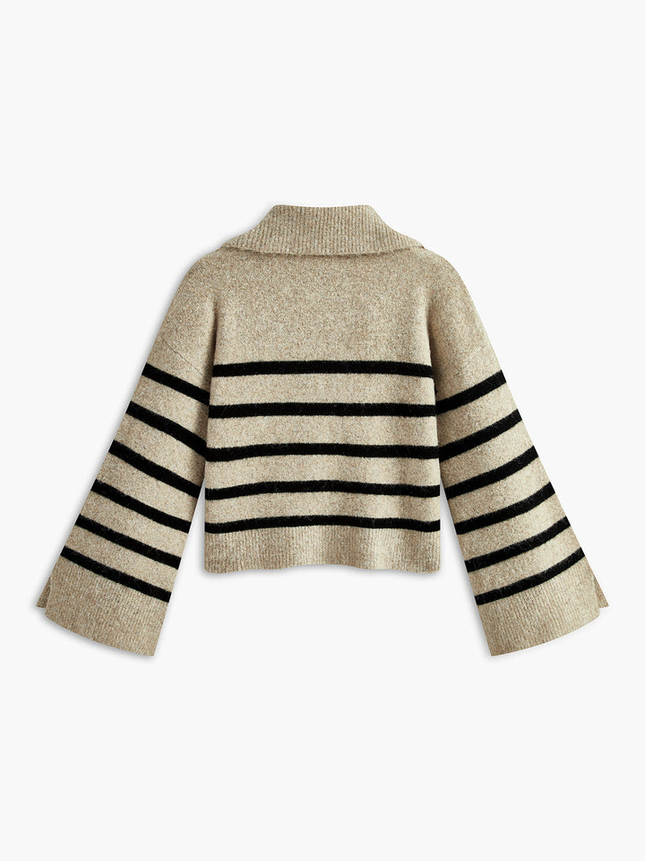 Oversized Striped Sweater for Women - Celina-Beige-XS-Nora Luxe
