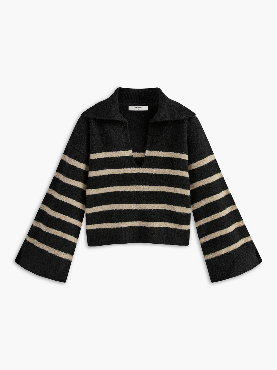 Oversized Striped Sweater for Women - Celina-Black-XS-Nora Luxe