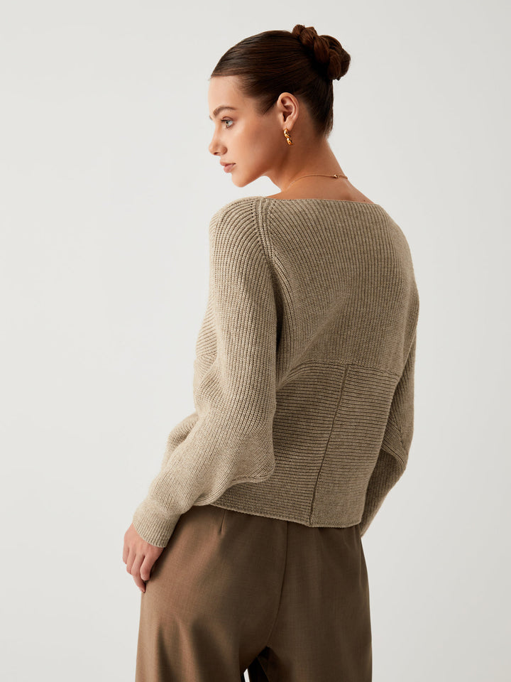 Oversized Sweater for Women - Sienna-Khaki-XS-Nora Luxe