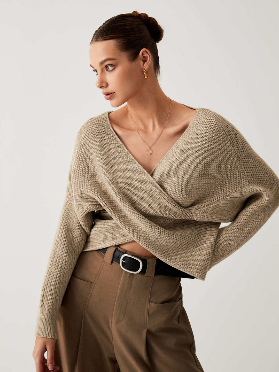 Oversized Sweater for Women - Sienna-Khaki-XS-Nora Luxe