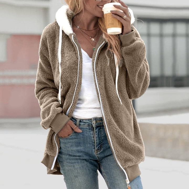 Oversized Warm Teddy Vest with Zip - Emilia-Beige-S-Nora Luxe