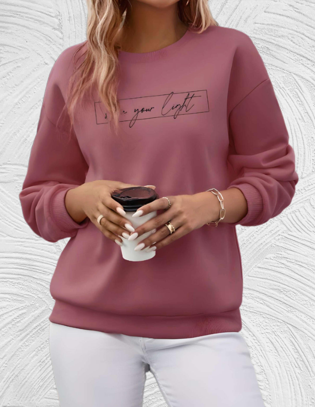Oversized Women's Sweater with Round Neck - Luna-White-S-Nora Luxe