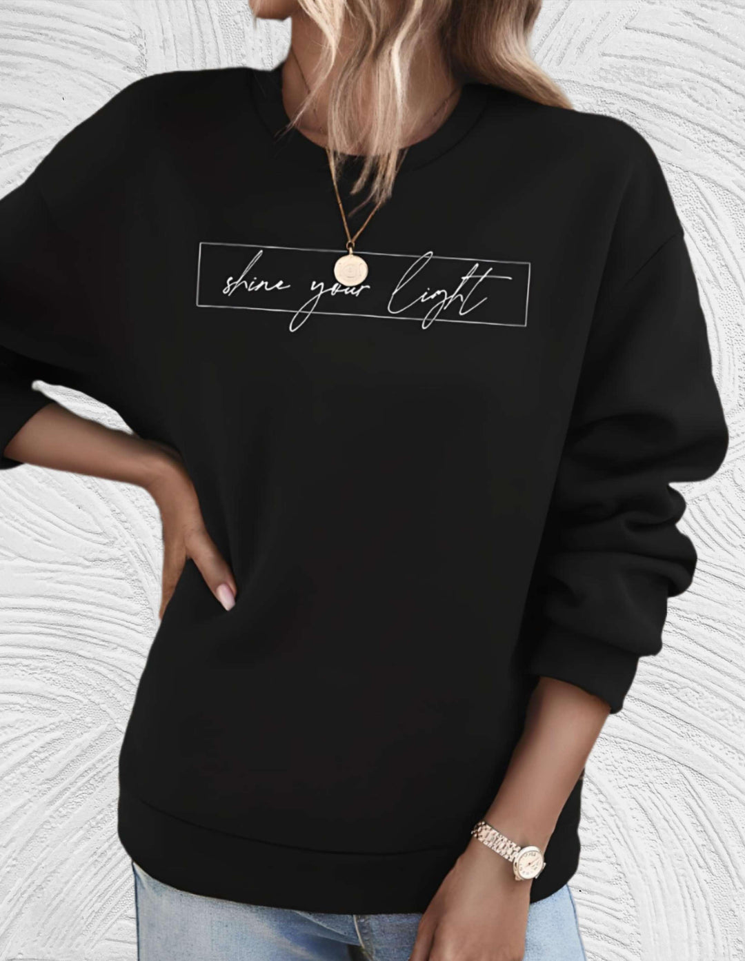 Oversized Women's Sweater with Round Neck - Luna-White-S-Nora Luxe