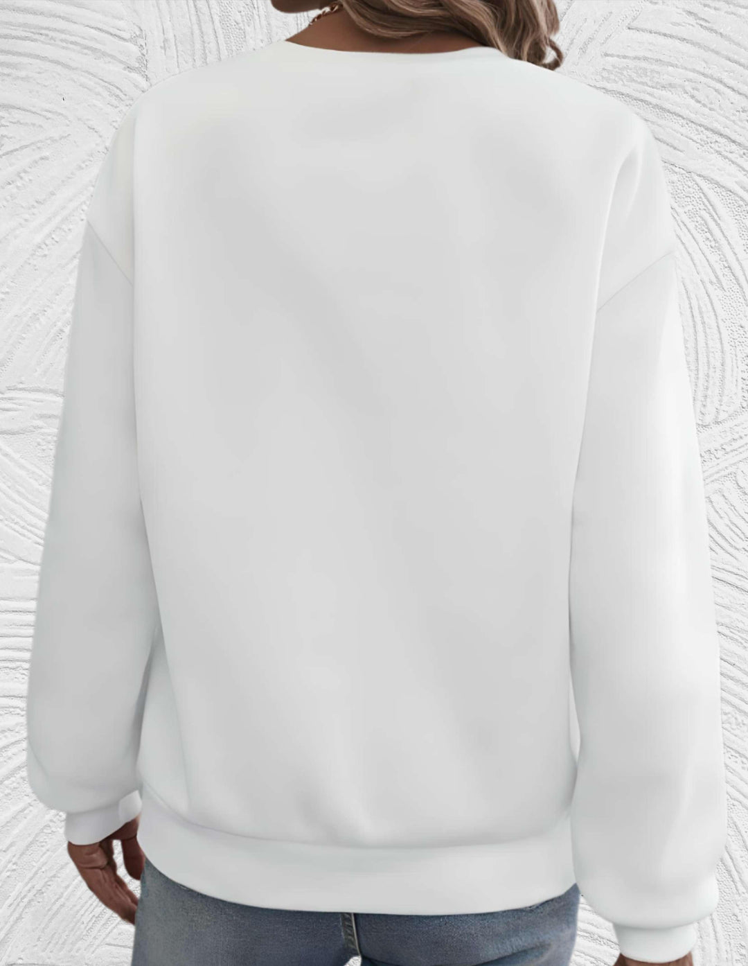 Oversized Women's Sweater with Round Neck - Luna-White-S-Nora Luxe
