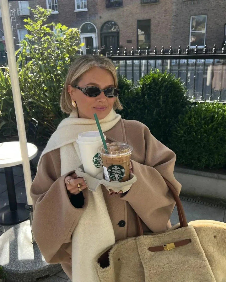 Oversized Women's Winter Coat - Mila-Beige-XS-Nora Luxe