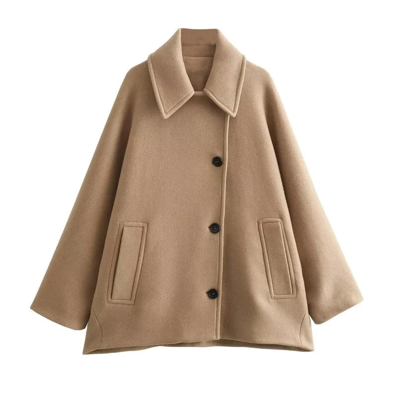 Oversized Women's Winter Coat - Mila-Beige-XS-Nora Luxe