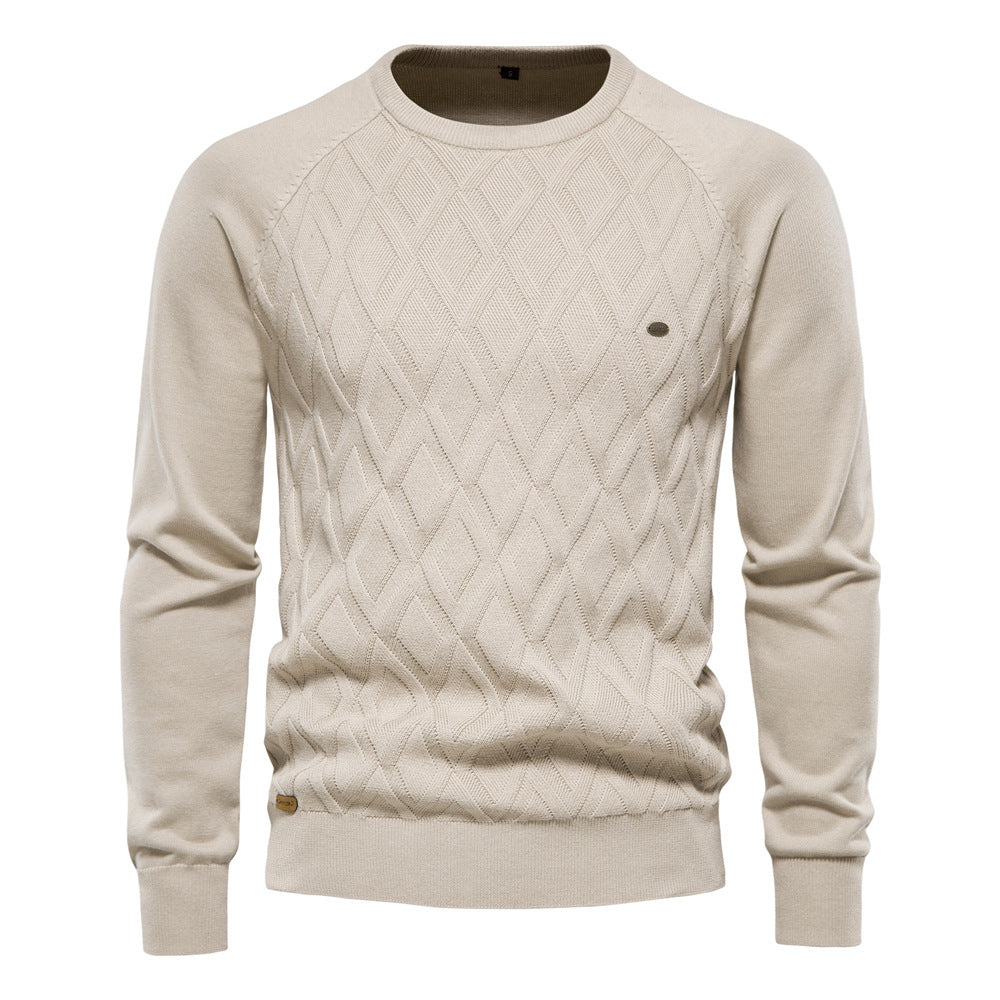 Oxford Men's Sweater - Sterling-Beige-S-Nora Luxe