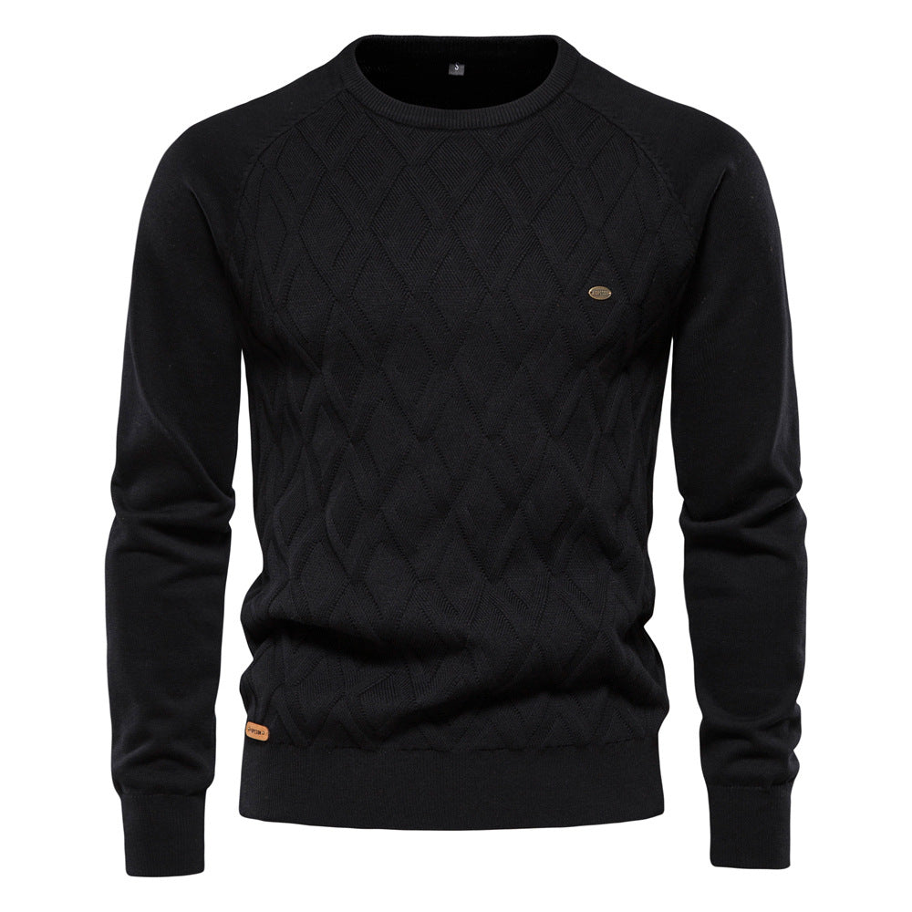 Oxford Men's Sweater - Sterling-Black-S-Nora Luxe