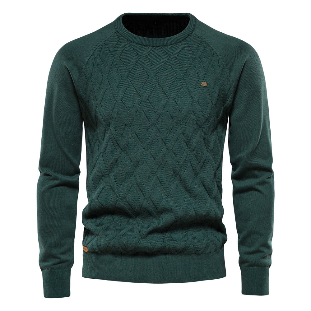 Oxford Men's Sweater - Sterling-Green-S-Nora Luxe