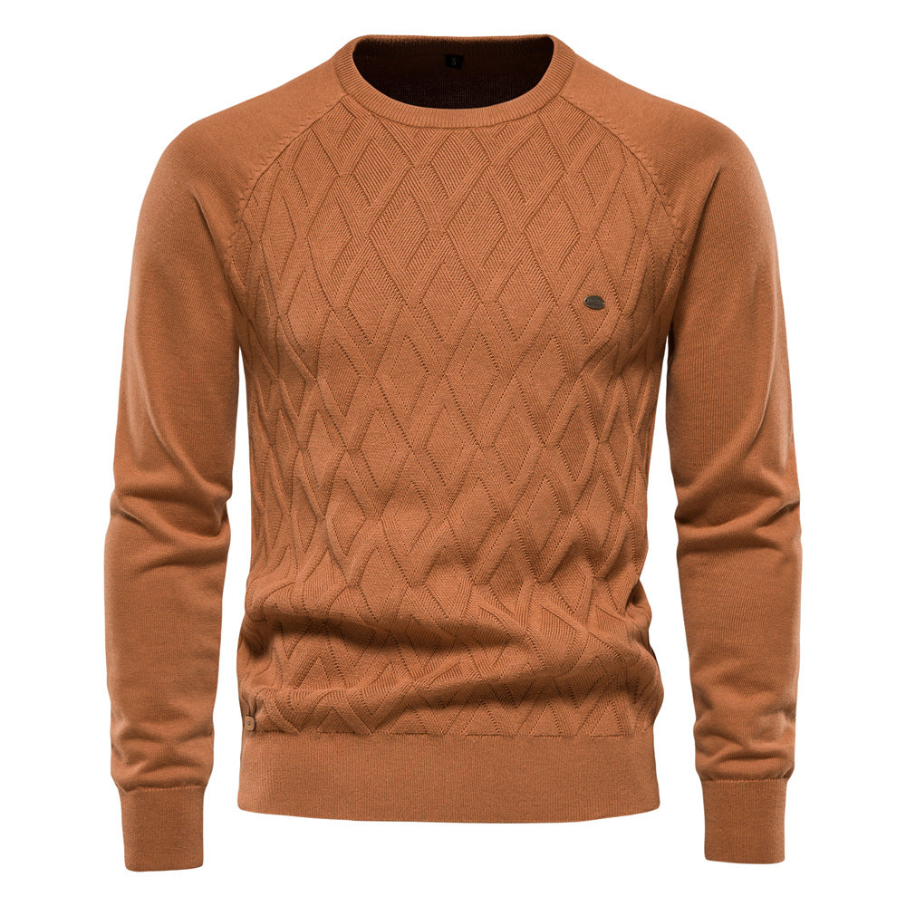 Oxford Men's Sweater - Sterling-Khaki-S-Nora Luxe