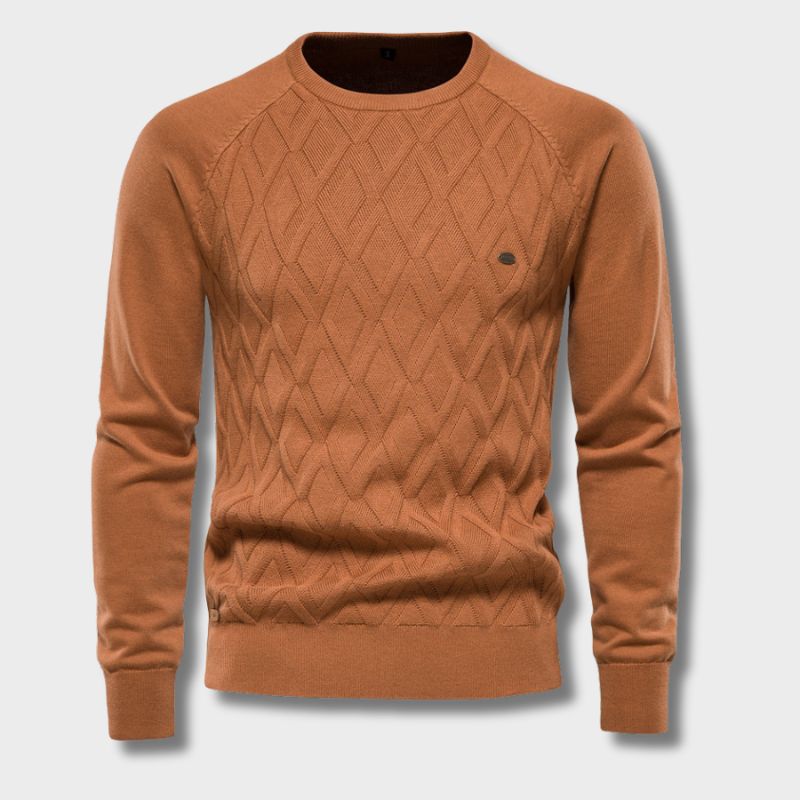 Oxford Men's Sweater - Sterling-Khaki-S-Nora Luxe