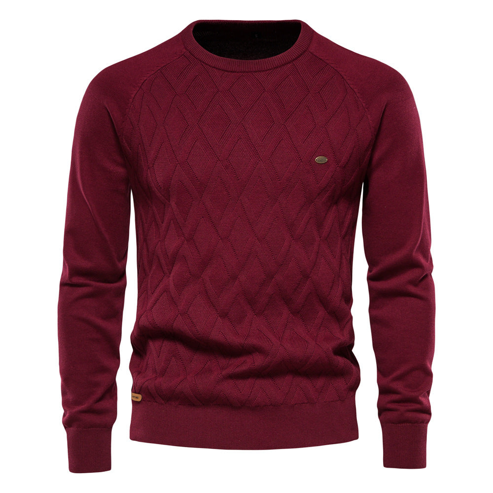 Oxford Men's Sweater - Sterling-Red-S-Nora Luxe