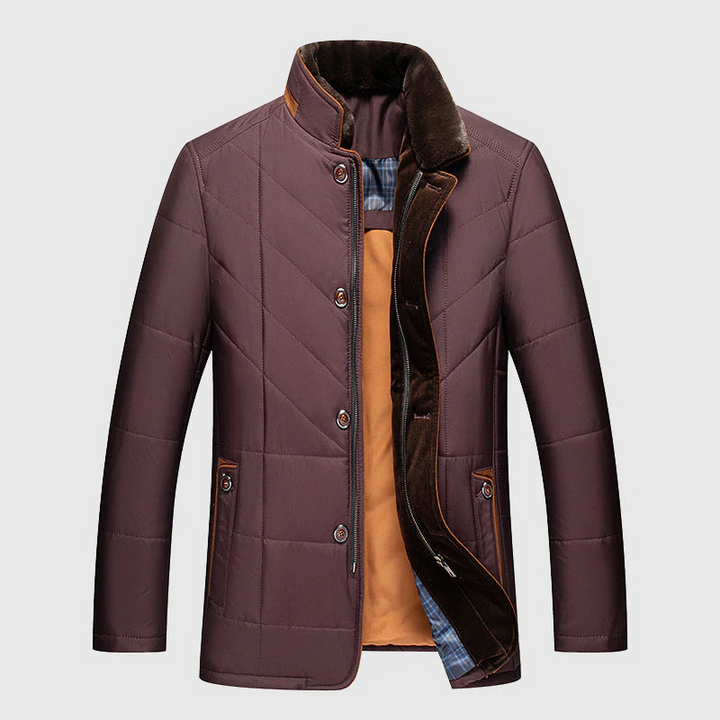 Padded Men's Winter Jacket with Premium Insulation Technology - Arctix Pro-Bordeaux Red-M-Nora Luxe