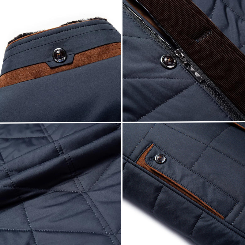 Padded Men's Winter Jacket with Premium Insulation Technology - Arctix Pro-Dark Blue-M-Nora Luxe