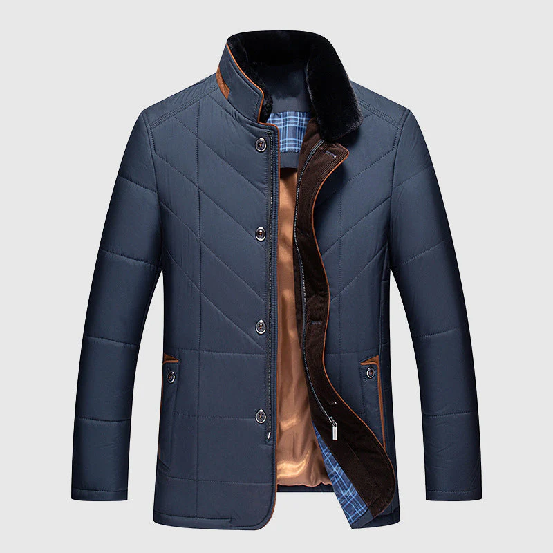 Padded Men's Winter Jacket with Premium Insulation Technology - Arctix Pro-Dark Blue-M-Nora Luxe