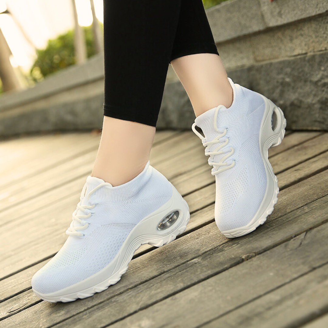 Pain-Relieving Ladies Sneakers - ComfortMax-Black-3-Nora Luxe