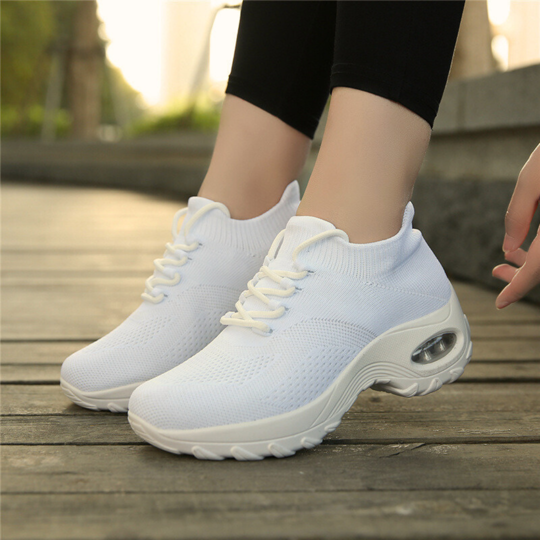 Pain-Relieving Ladies Sneakers - ComfortMax-Black-3-Nora Luxe