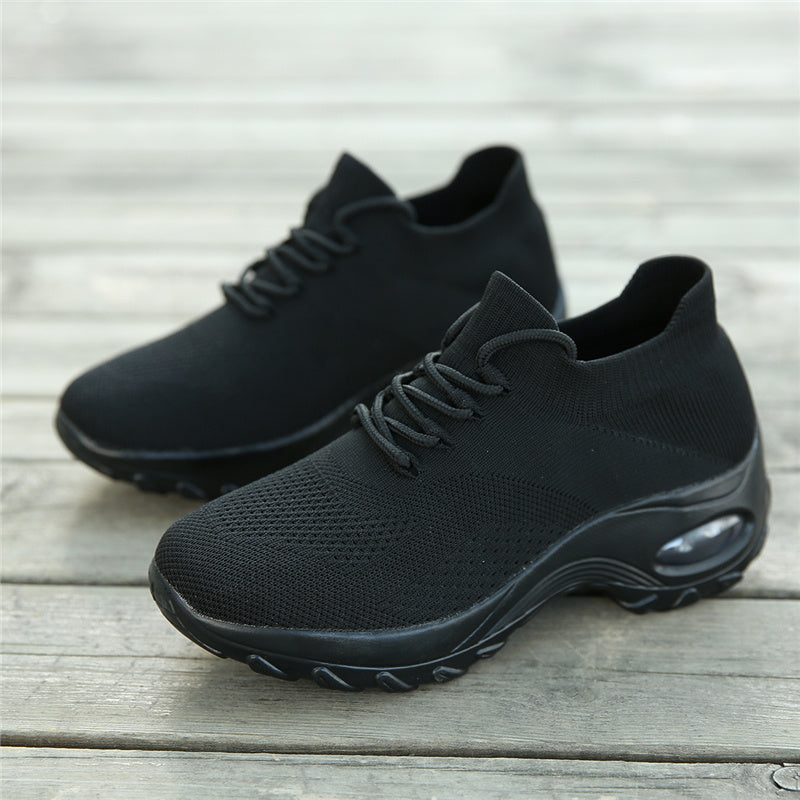 Pain-Relieving Ladies Sneakers - ComfortMax-Black-3-Nora Luxe