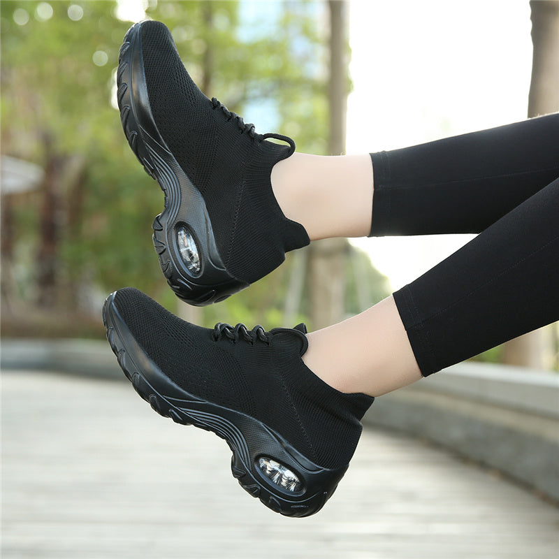Pain-Relieving Ladies Sneakers - ComfortMax-Black-3-Nora Luxe
