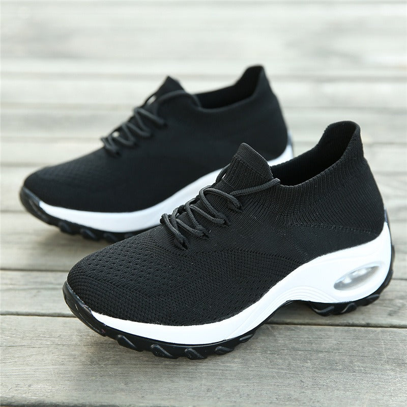 Pain-Relieving Ladies Sneakers - ComfortMax-Black-3-Nora Luxe