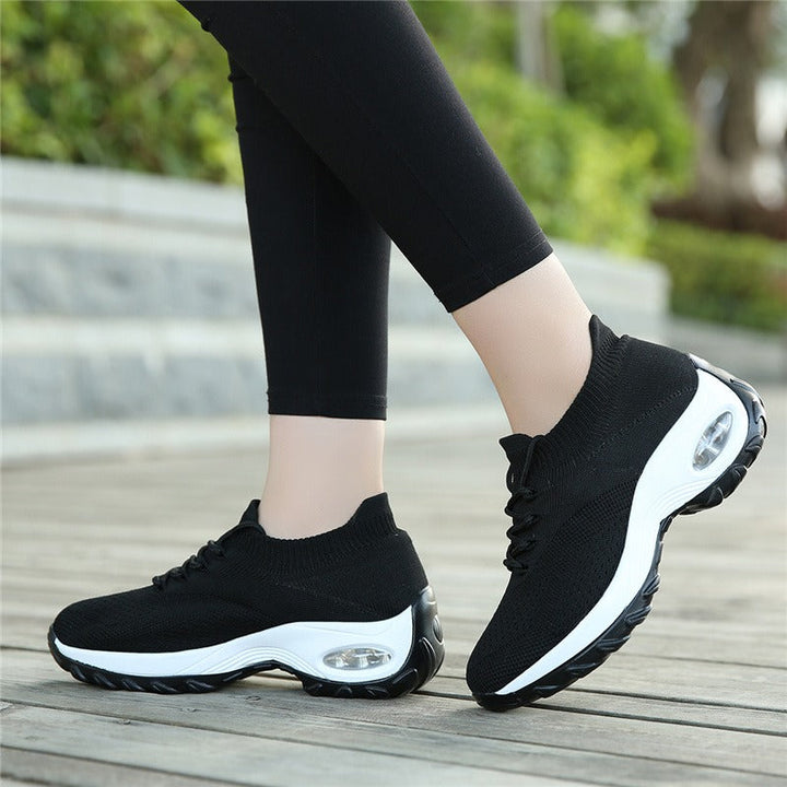 Pain-Relieving Ladies Sneakers - ComfortMax-Black-3-Nora Luxe