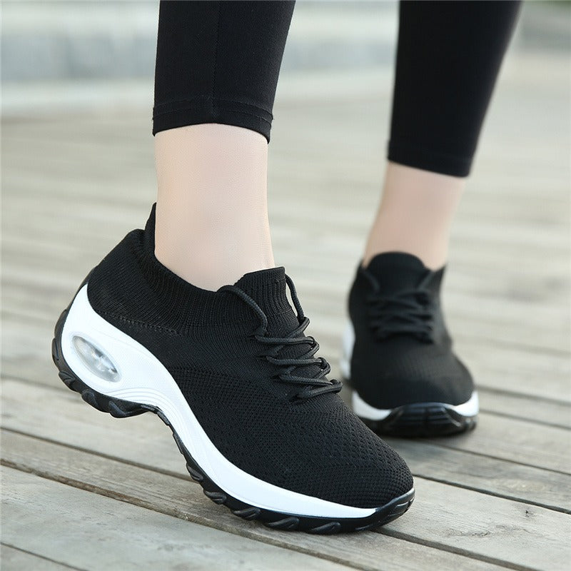Pain-Relieving Ladies Sneakers - ComfortMax-Black-3-Nora Luxe