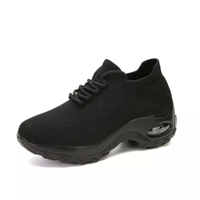 Pain-Relieving Ladies Sneakers - ComfortMax-Black-3-Nora Luxe
