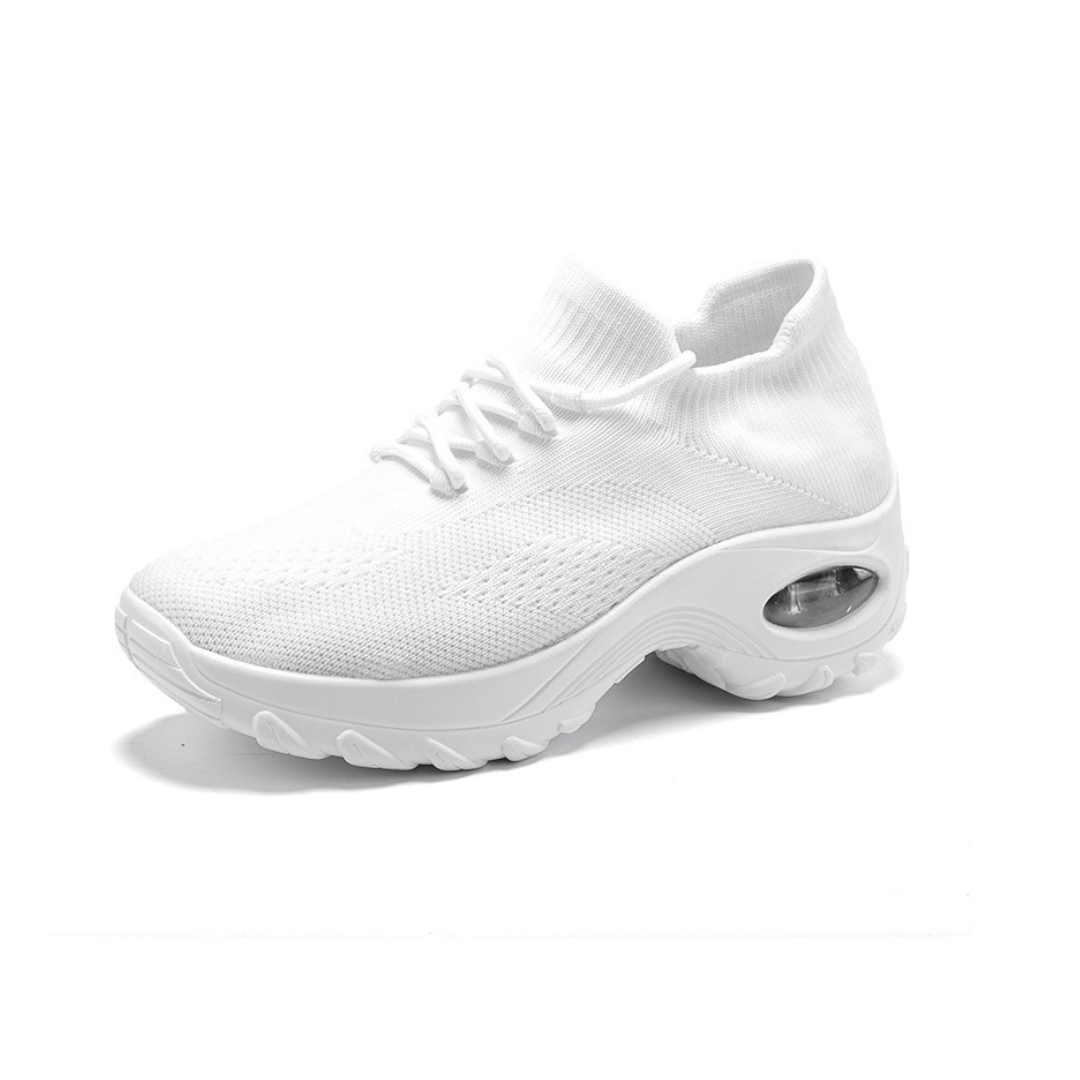 Pain-Relieving Ladies Sneakers - ComfortMax-White-4-Nora Luxe