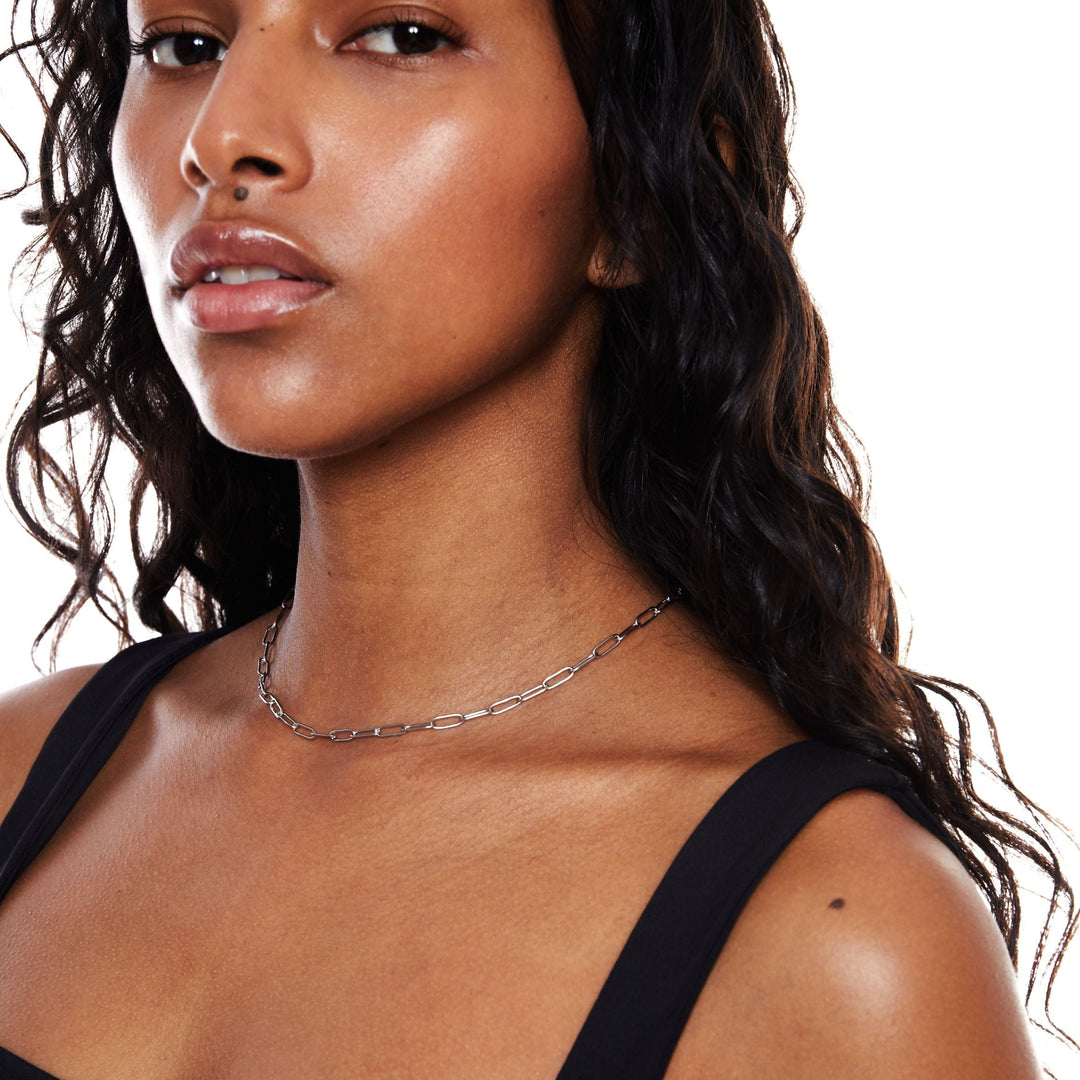 Paperclip Choker Necklace - Lina-Gold-Nora Luxe