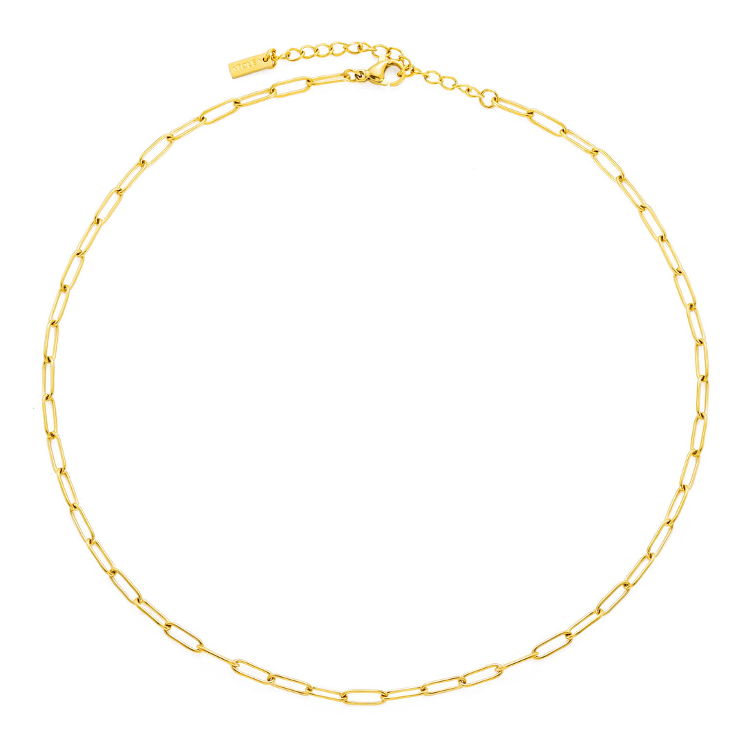 Paperclip Choker Necklace - Lina-Gold-Nora Luxe