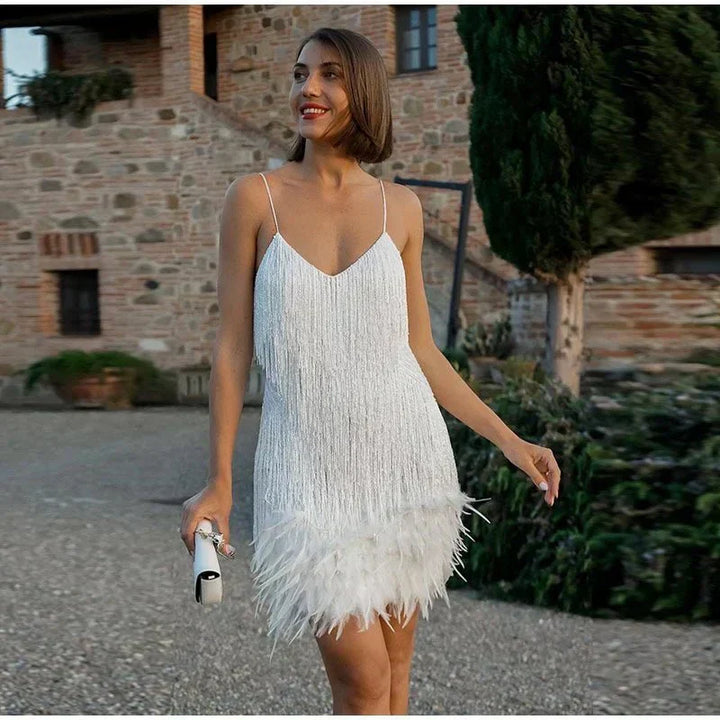 Party Dress for Stylish Occasions - Flamenco-White-S-Nora Luxe