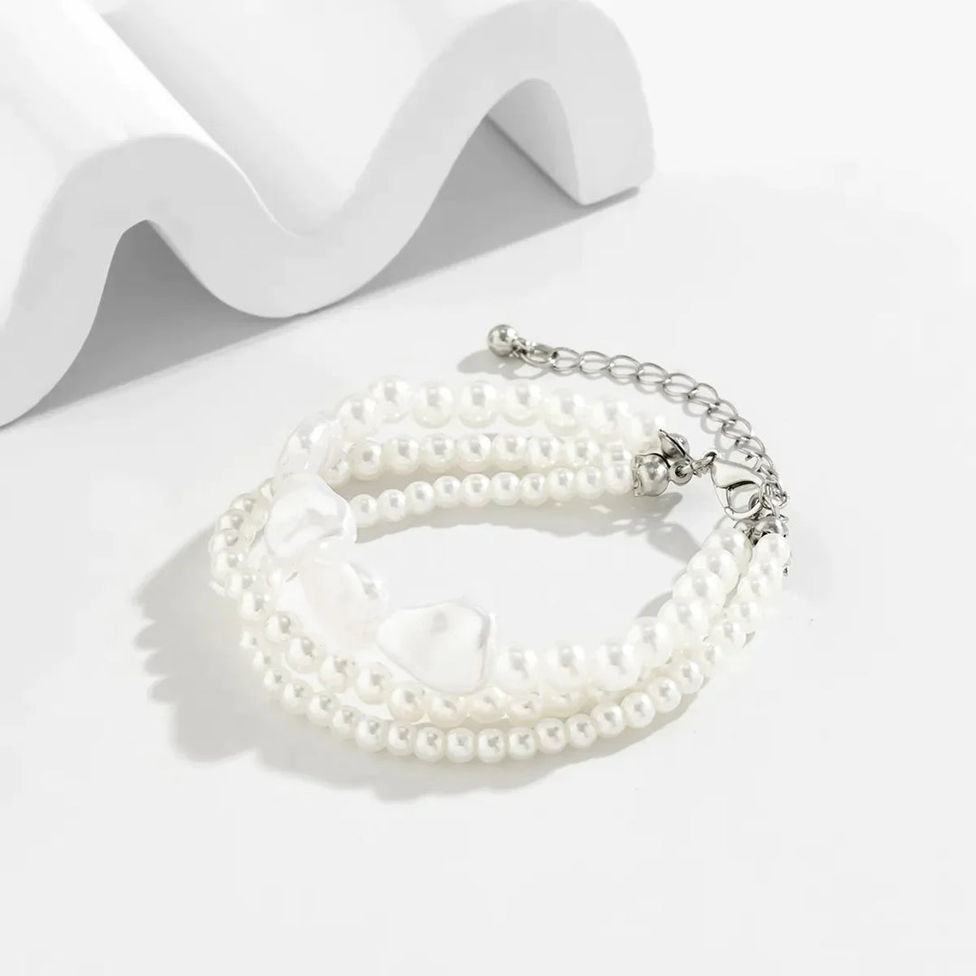 Pearl Elegance Layered Bracelet-Nora Luxe