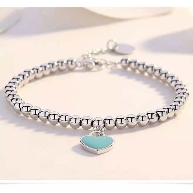 Pearl Heart Bracelet | Elegant and Romantic Jewellery-Blue-Nora Luxe