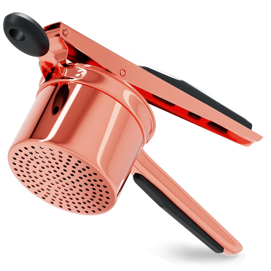 Perfect Mashed Potatoes: Heavy Stainless Steel Potato Masher-Rose gold-Hard disk-Nora Luxe