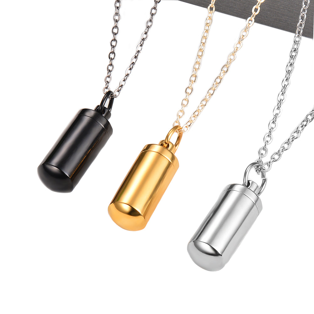 Personalised Ashes Memorial Necklace | Custom Urn Pendant Jewellery-Black Pistol-Nora Luxe