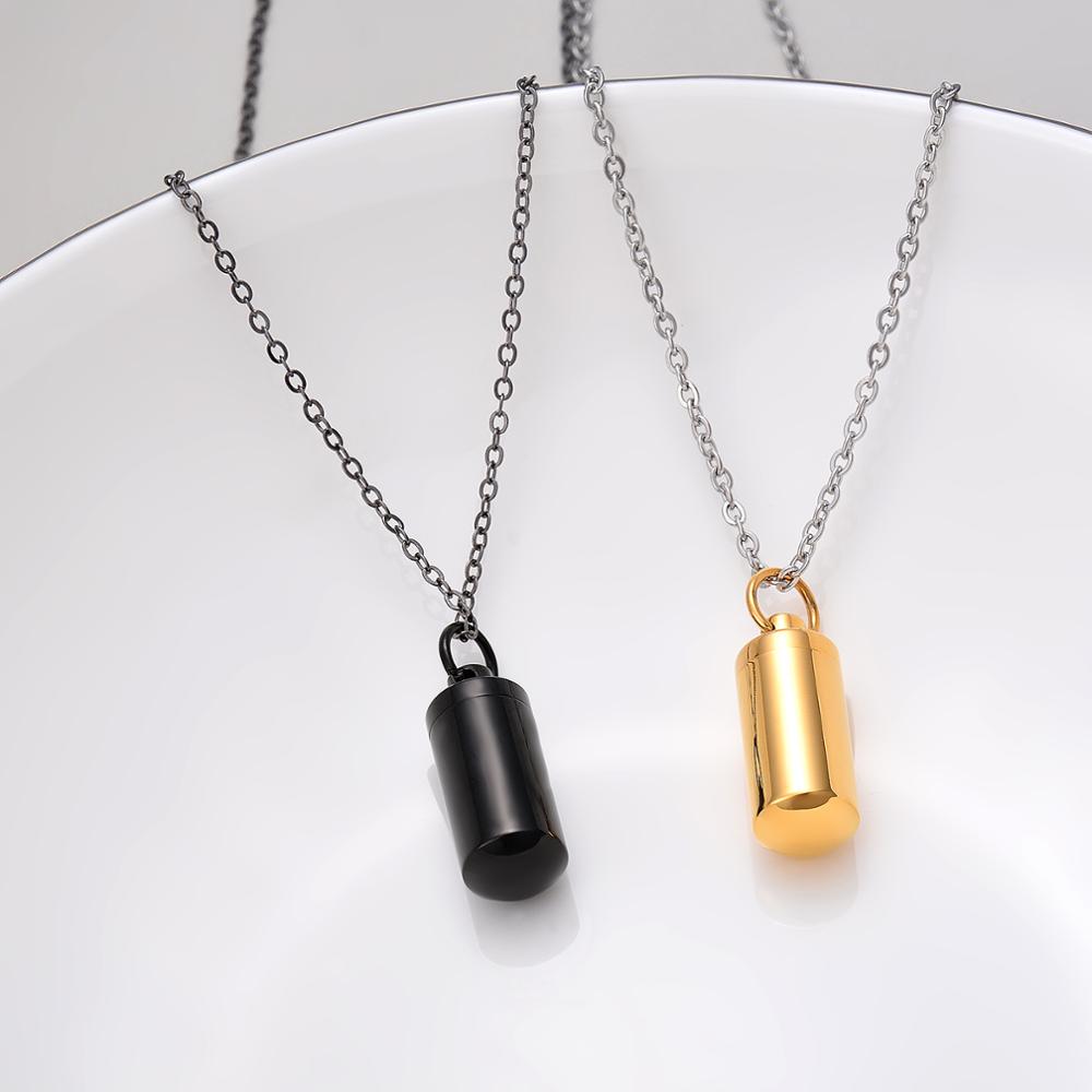 Personalised Ashes Memorial Necklace | Custom Urn Pendant Jewellery-Black Pistol-Nora Luxe