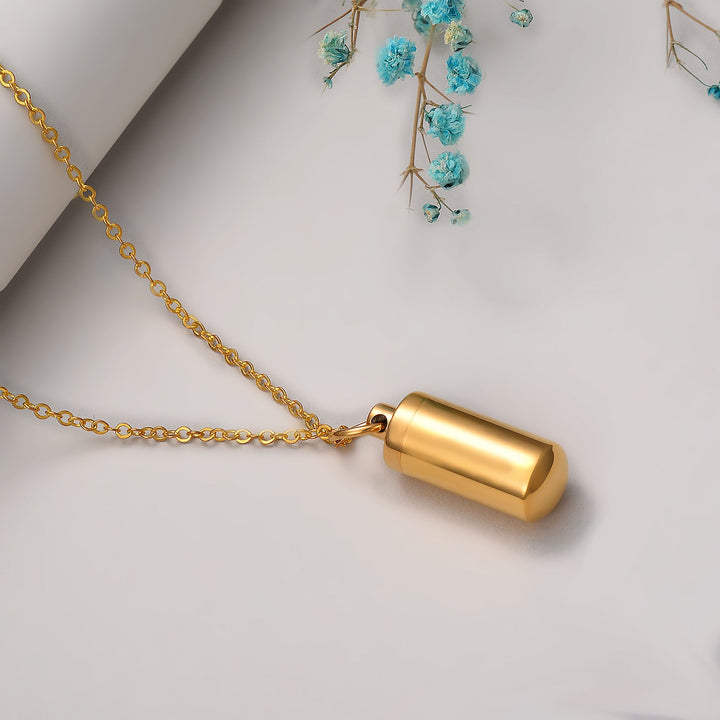 Personalised Ashes Memorial Necklace | Custom Urn Pendant Jewellery-Black Pistol-Nora Luxe