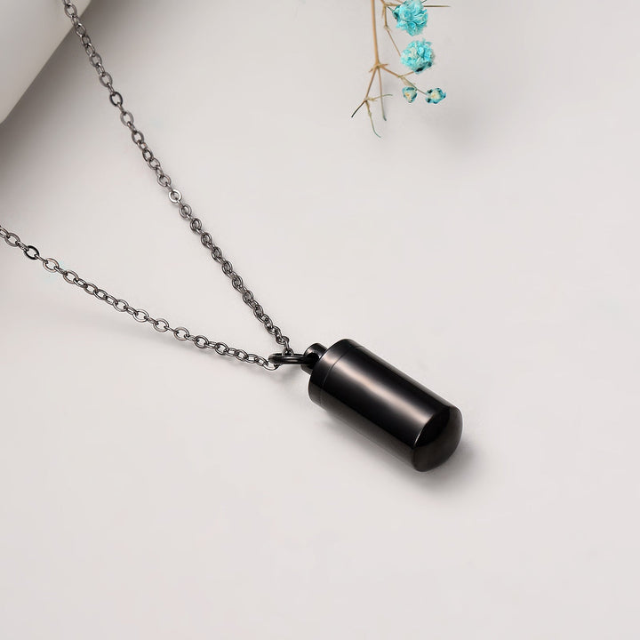 Personalised Ashes Memorial Necklace | Custom Urn Pendant Jewellery-Black Pistol-Nora Luxe