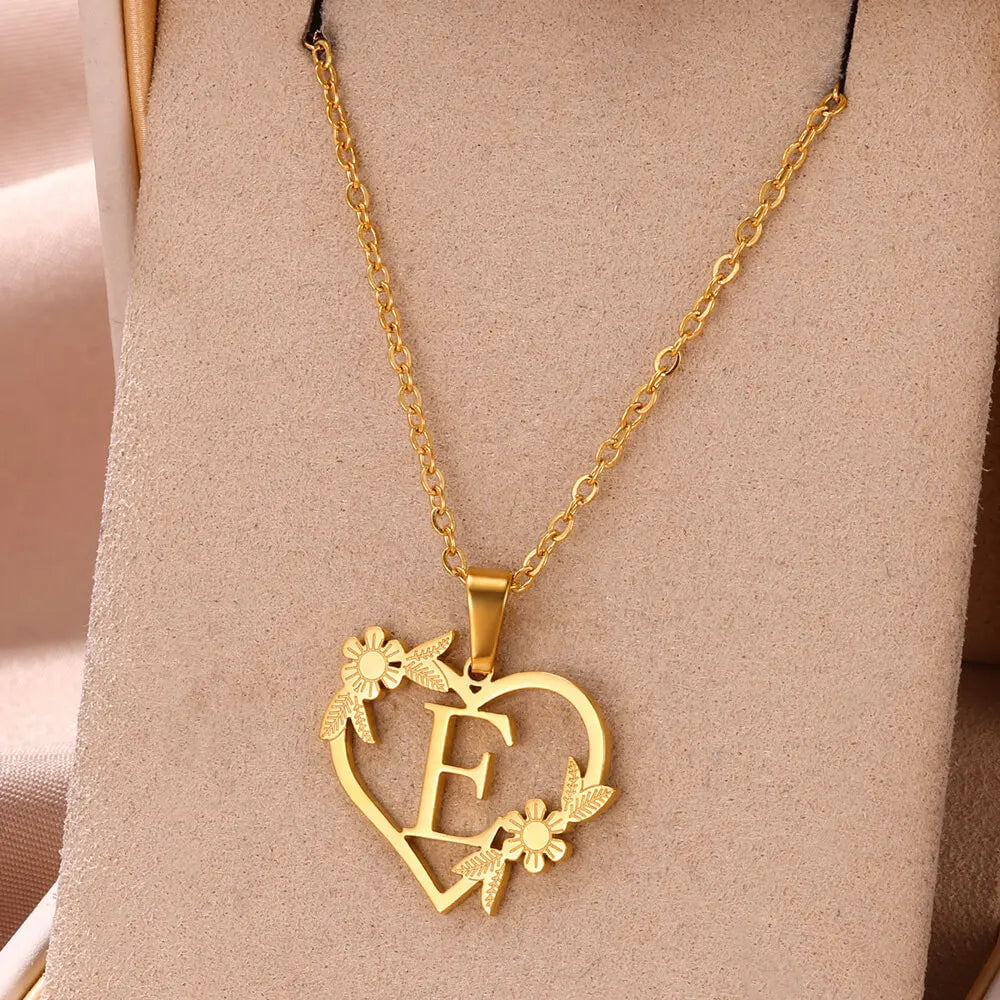 Personalised Heart Initial Necklace | Custom Jewellery-E-Nora Luxe