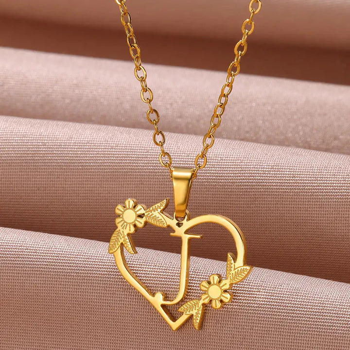 Personalised Heart Initial Necklace | Custom Jewellery-J-Nora Luxe