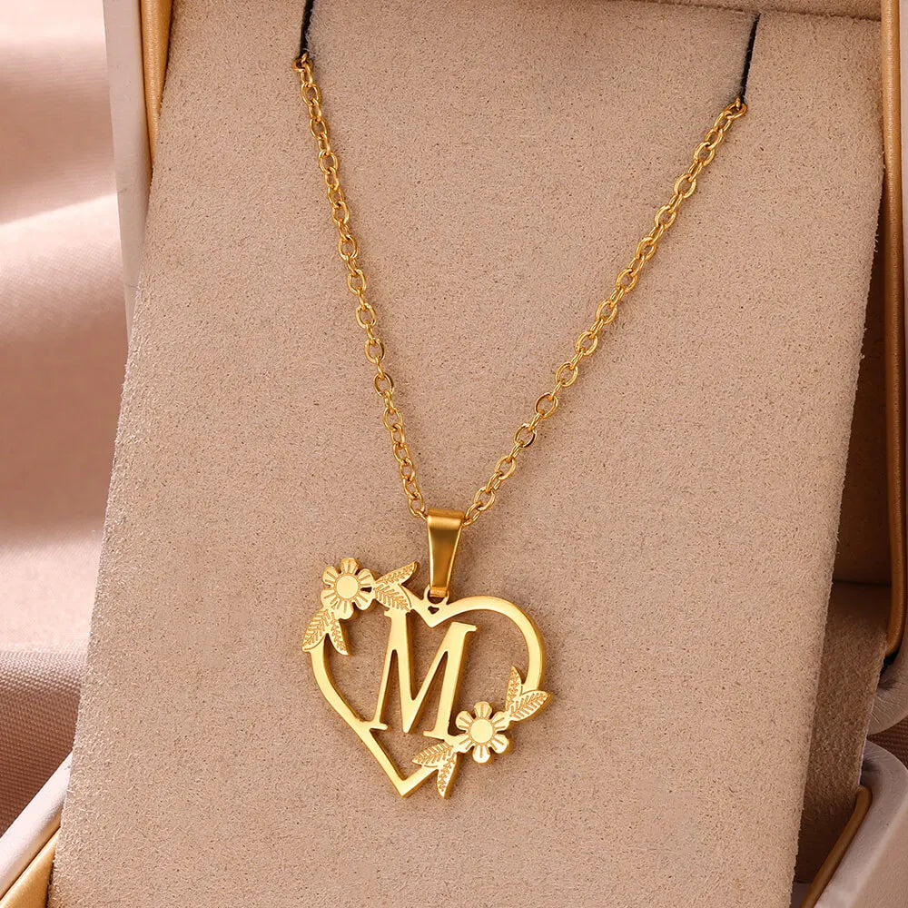 Personalised Heart Initial Necklace | Custom Jewellery-M-Nora Luxe
