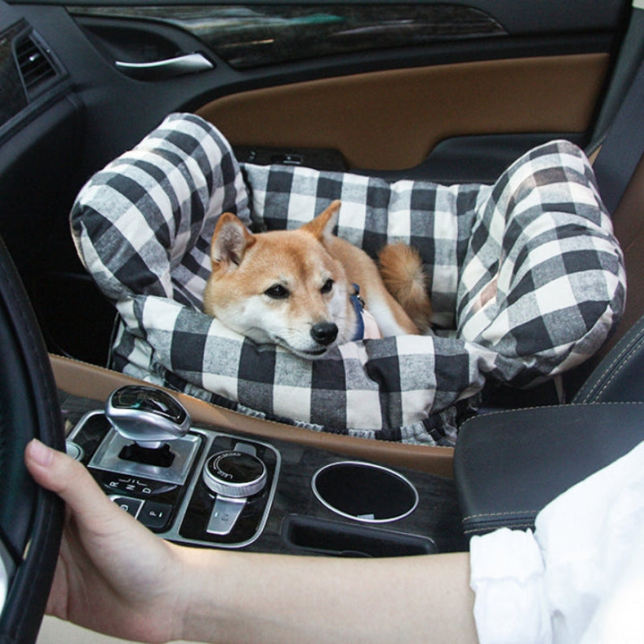 Pet Car Seat - RoadTrip Pet Bolster-Blue Striped-Single-Nora Luxe