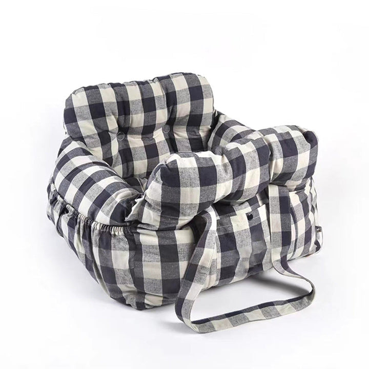 Pet Car Seat - RoadTrip Pet Bolster-Blue Striped-Single-Nora Luxe