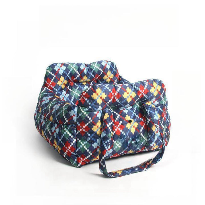 Pet Car Seat - RoadTrip Pet Bolster-Blue Striped-Single-Nora Luxe