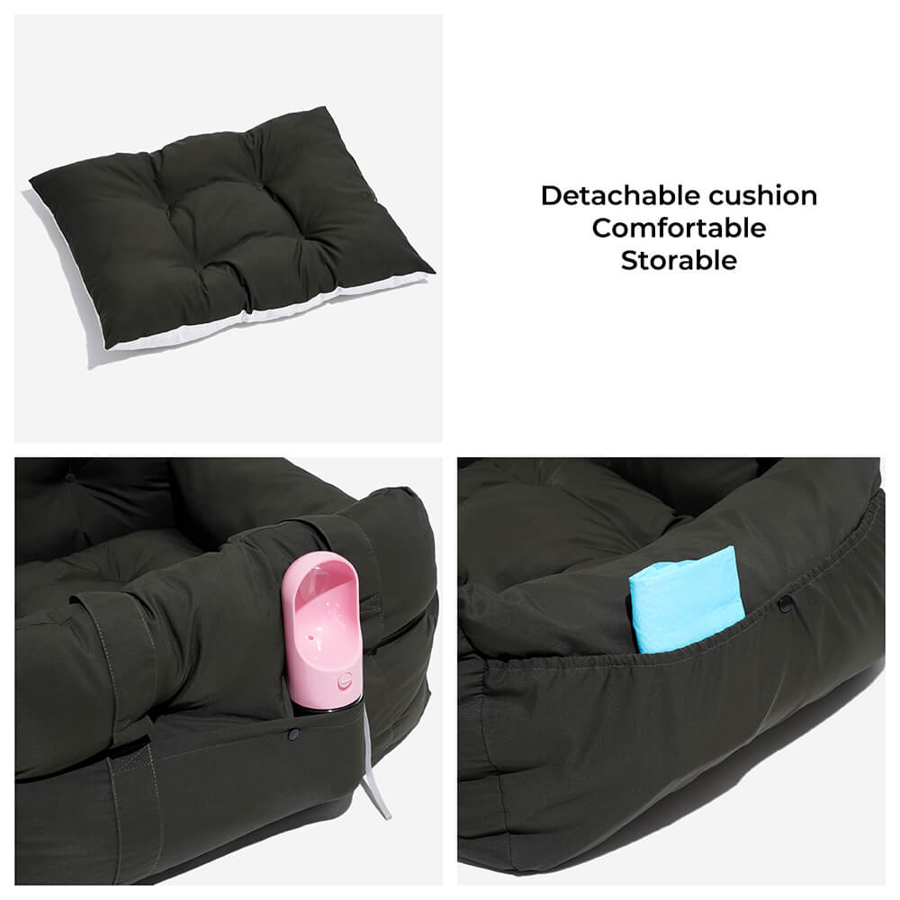 Pet Car Seat - RoadTrip Pet Bolster-Blue Striped-Single-Nora Luxe